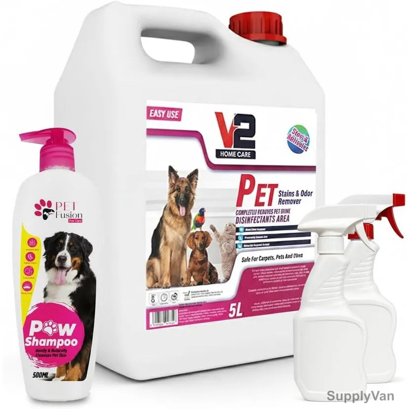Swish Super Pet Stains and Odor Remover With 500ML Shampoo and 2 Spray Bottles, Vanilla, 5 Ltrs — image 1
