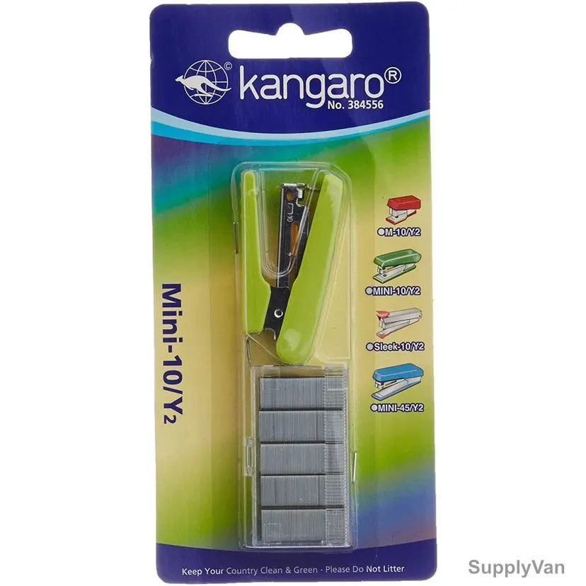 Kangaro Stapler Set, NO-10-Y2, 10 Sheets, Green, 6PCS