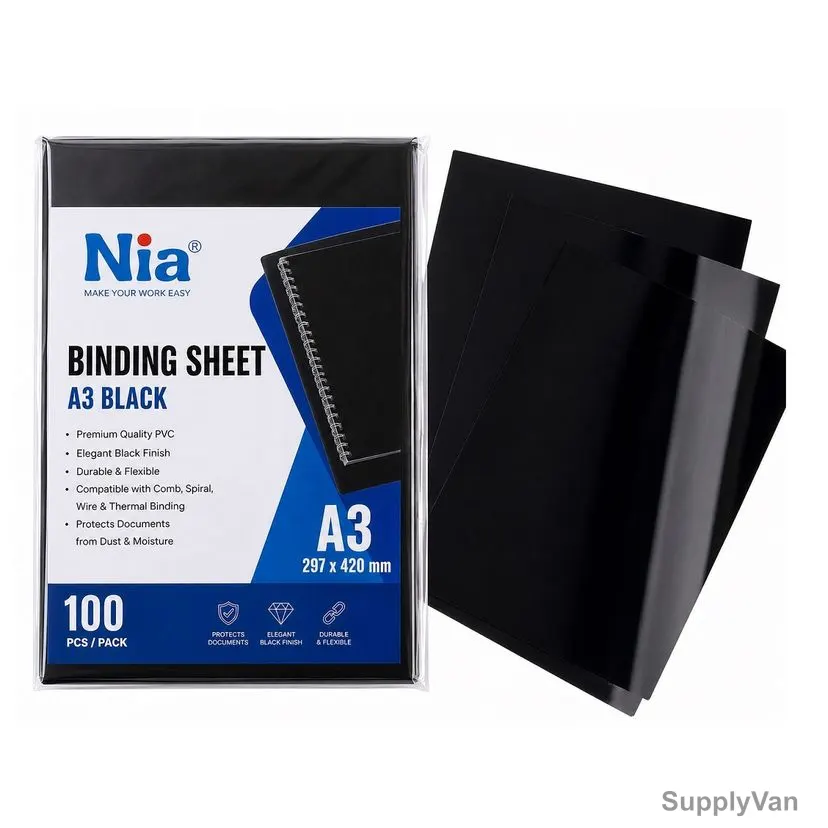 Nia Binding Sheet, A3, Black, 100 Pcs/Pack