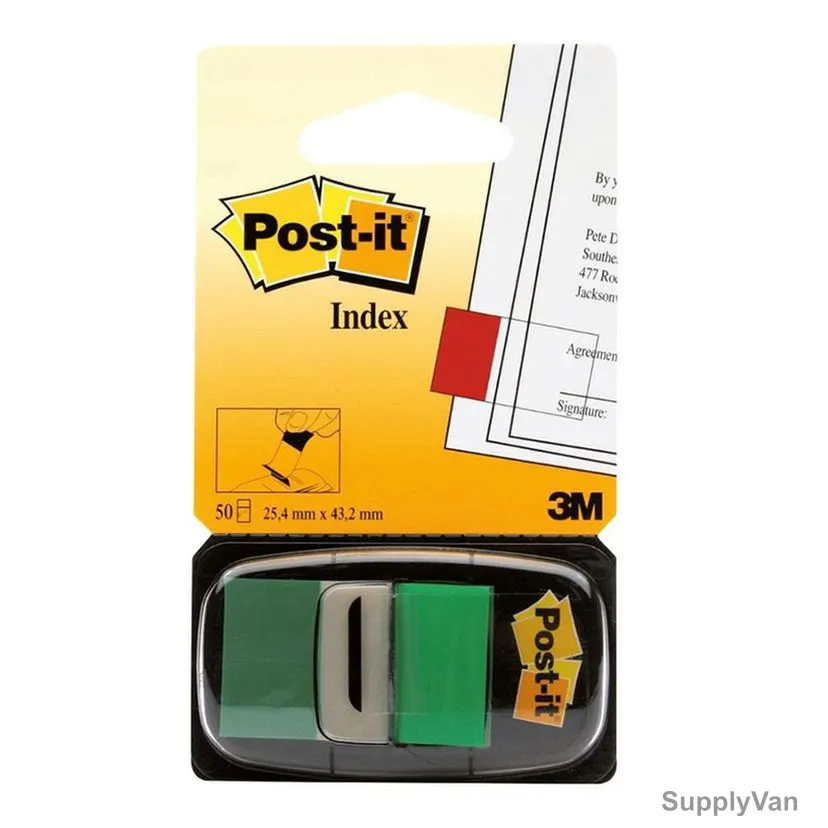 Post-It Tape Flag, 680-3, 25.4MM Width x 43.18MM Length, Green, 50 Pcs/Pack — image 1