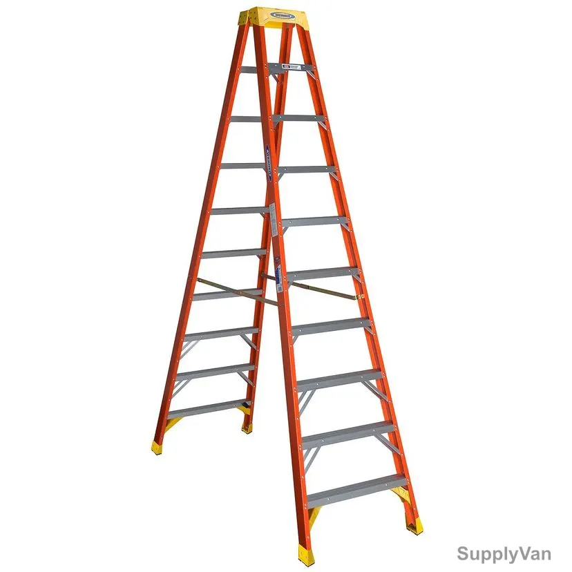 Werner Double Sided Step Ladder, T6210, Fiberglass, 10 Feet Height, 136 Kg Weight Capacity — image 1