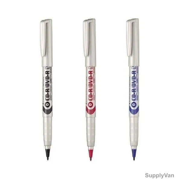 Pentel CD/DVD Marker, PE-NMS51-03, Assorted Colors, 3 Pcs/Set