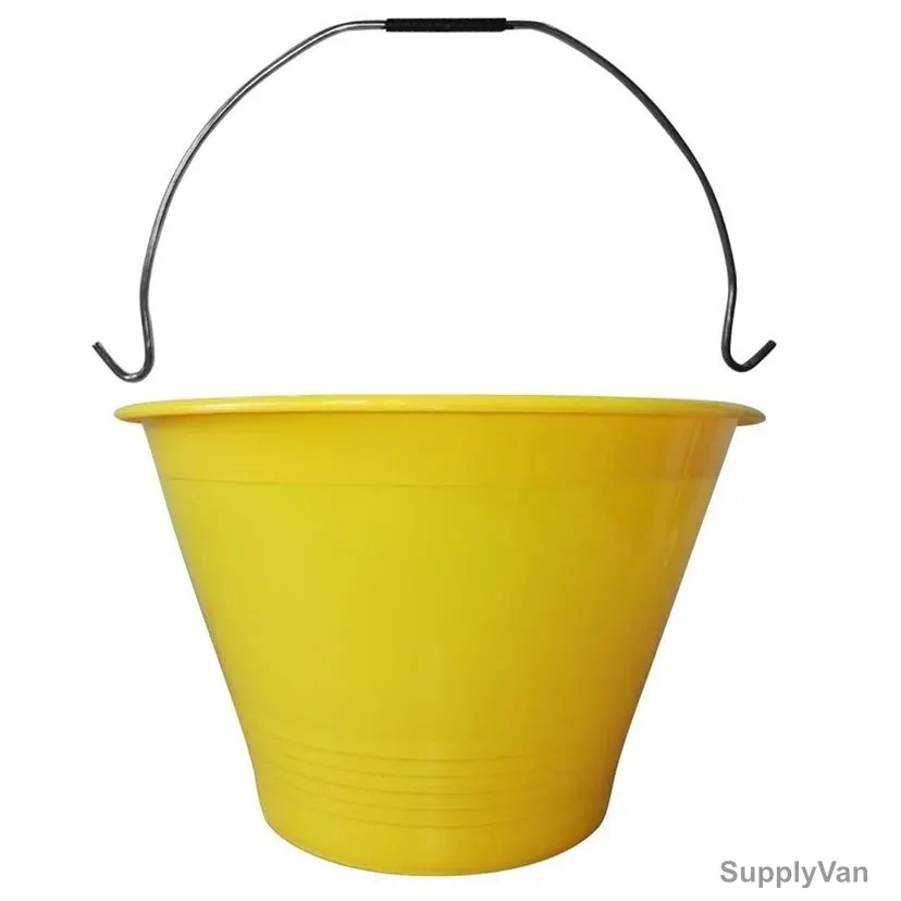 Macoma Heavy Duty Type A Bucket, BKT11, Plastic, Yellow, 12 Pcs/Pack