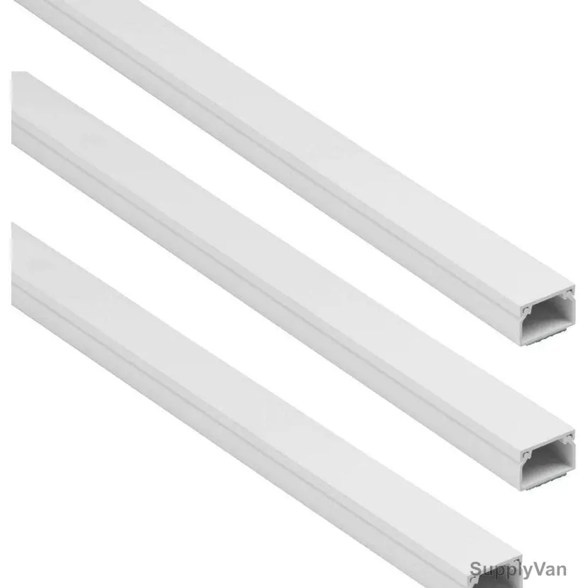 Robustline Self-Adhesive Cable Trunking, PVC, 16MM Height x 25MM Width x 900MM Length, 3 Pcs/Pack — image 1