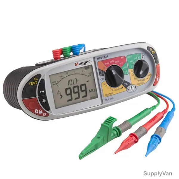 Megger Multifunction Installation Tester, MFT1721, LCD, 100V, 250V, 500V, 1000V — image 1
