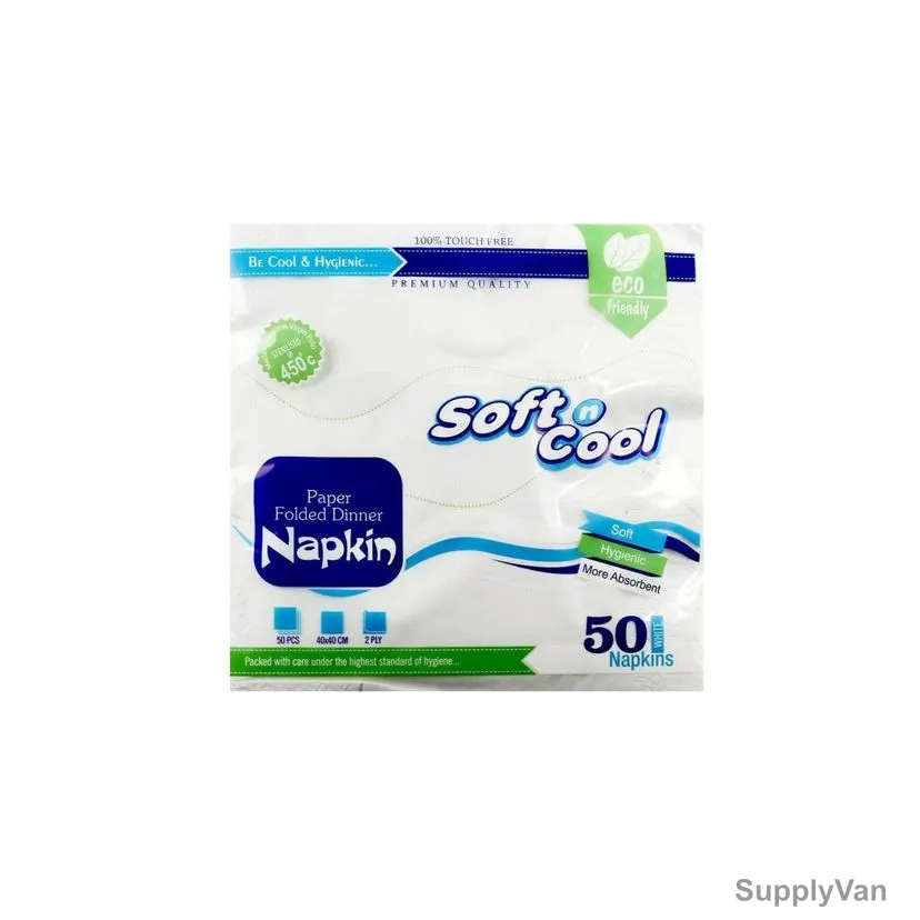Hotpack Soft n Cool Dinner Napkin, NAPKIN4040B, 2 Ply, 40CM x 40CM, Brown, 2000 Sheets/Pack — image 1