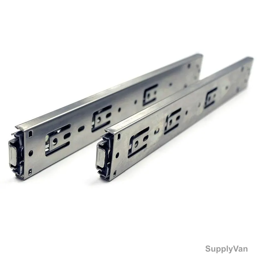 Full Extension Push Open Drawer Slide, 4510, 24 Inch, Metal, Silver
