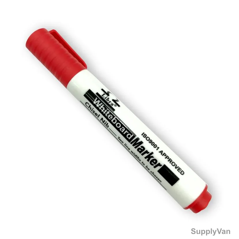 Libra Whiteboard Marker, Chisel Tip, Red