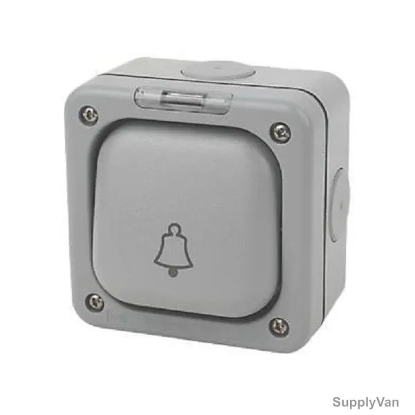 Novex Bell Push Switch, NV017WPO, Oxford, 240V, 1 Gang, 20A, Grey — image 1