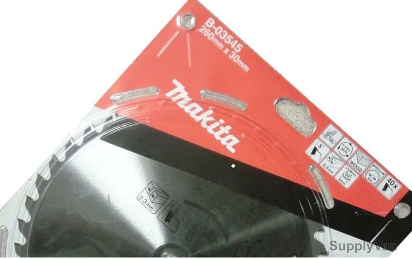 Makita Circular Saw Blade, B-03545, 260x30MM, 40 Teeth