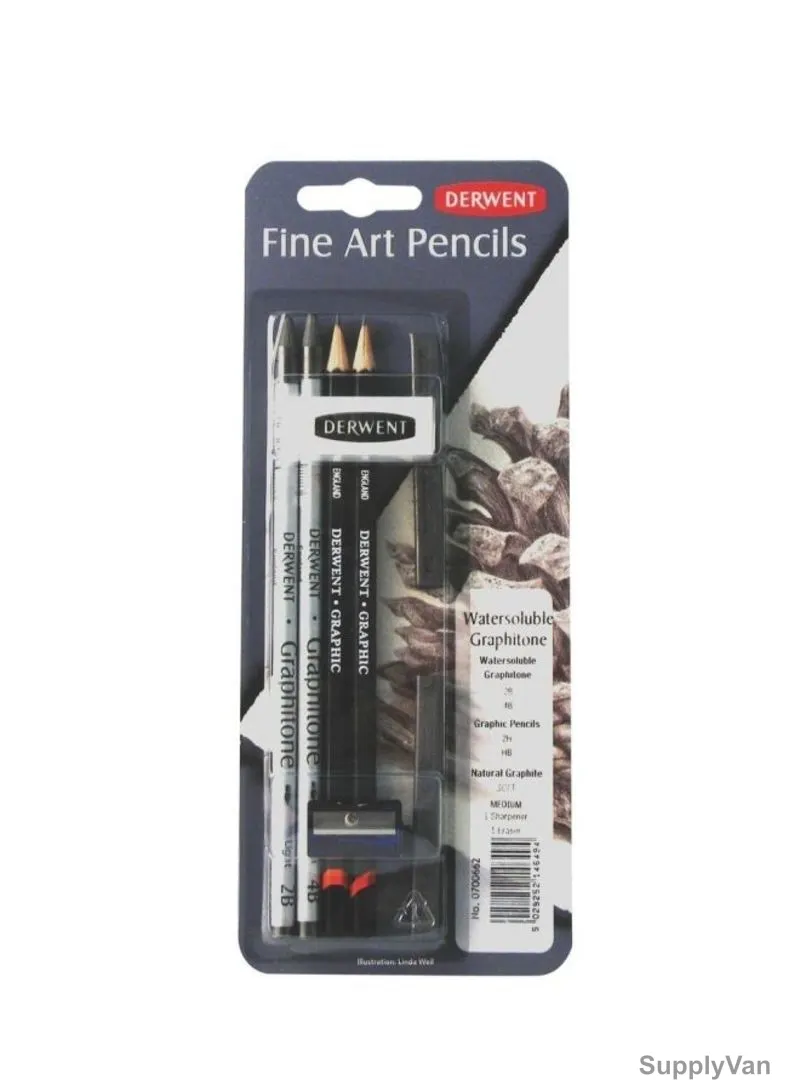 Derwent Water-Soluble Graphitone Pencil, RXL0700662, Multicolor