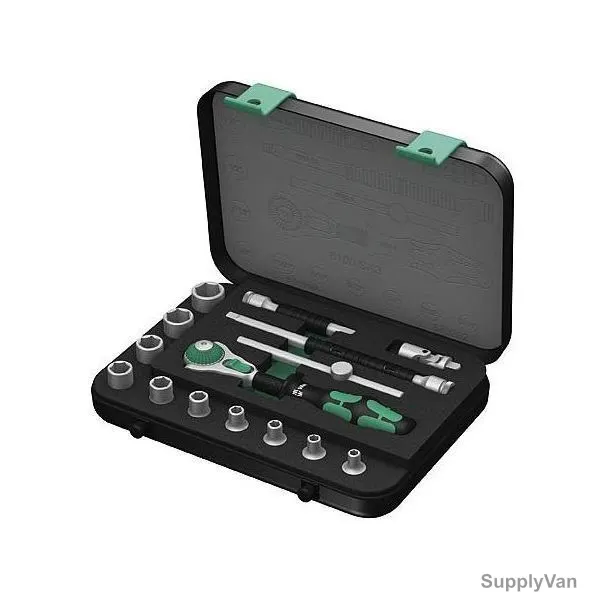 Wera Ratchet Set, 5003534001, Zyklop, 1/4 Inch Drive Size, 15 Pcs/Set