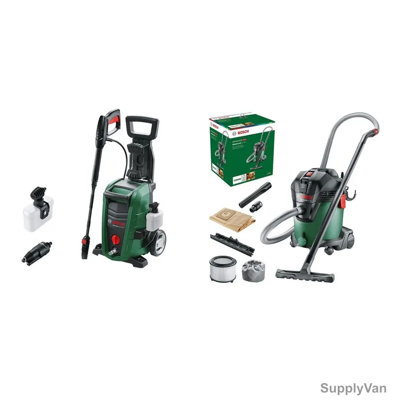 Bosch Pressure Washer and Wet/Dry Vacuum Cleaner, UniversalAquatak 130+AdvancedVac 20, Bundle Offer