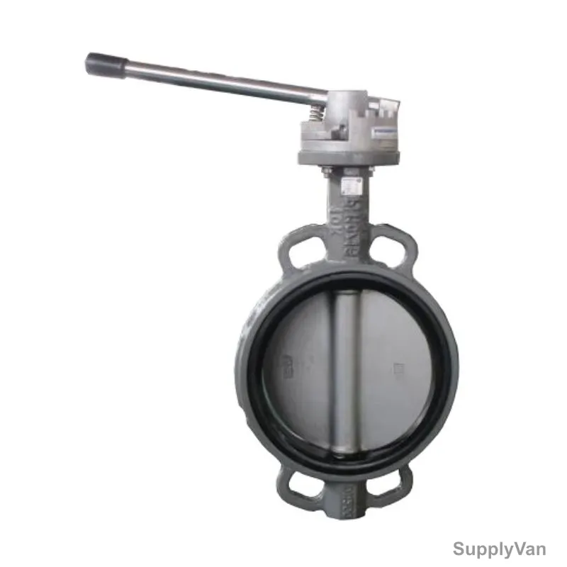 Kistenmacher Wafer Type Multi-Flange Butterfly Valve, EGK-VE208-2-DN150-ML, Epoxy Coated A216 WCB, 1.6 Mpa, 6 Inch