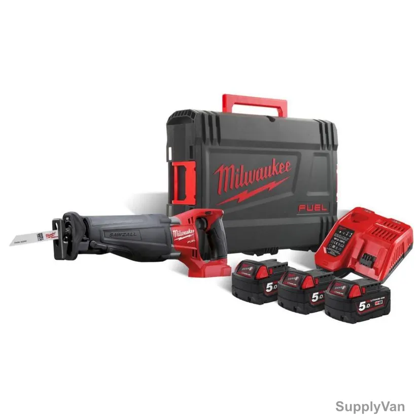 Milwaukee Fuel Sawzall Reciprocating Saw Kit, M18CSX-503X, 25MM, 18V, 6 Pcs/Kit