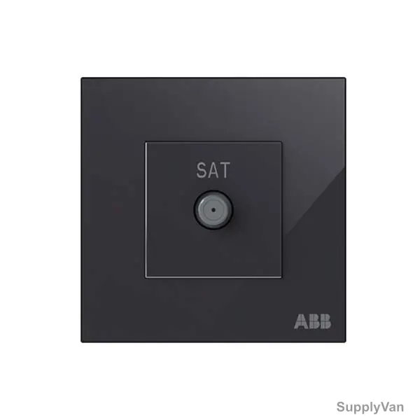 ABB SAT Socket, AM30344-BG, Millenium, 1 Gang, Black Glass — image 1