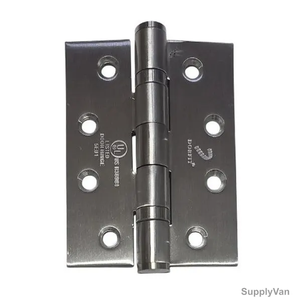 Dorfit Glass Door Hinge, Steel, 3MM Thk, 4 Inch Width x 4 Inch Length, Silver