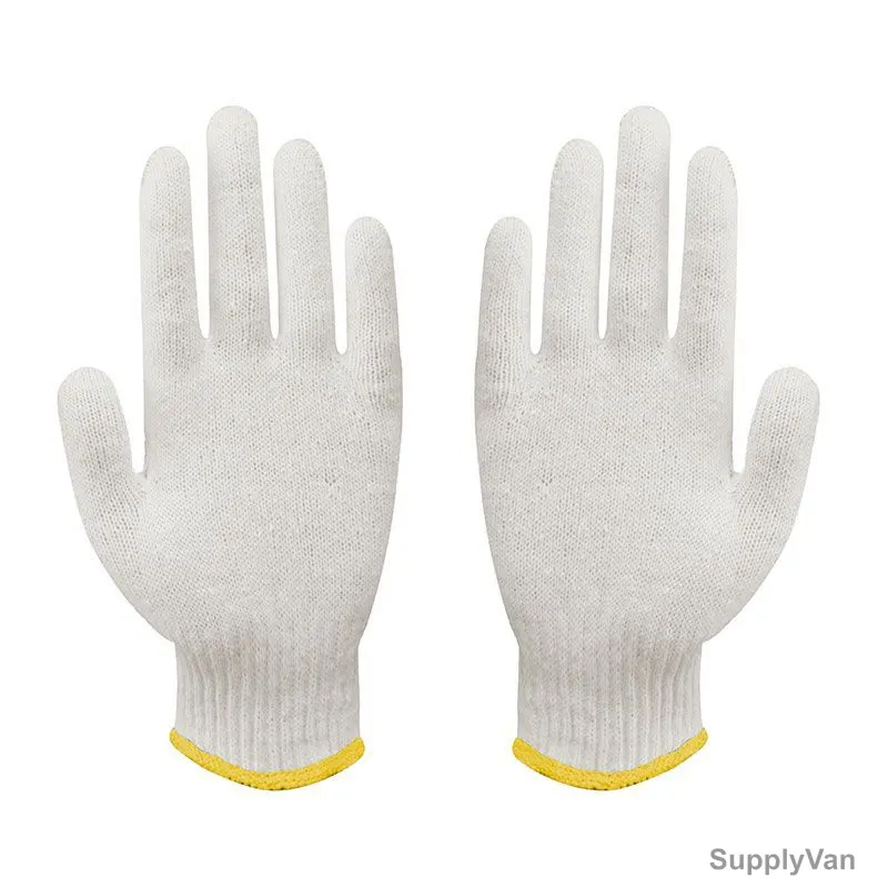 Ameriza Knitted Gloves, Cotton, Universal, 840GM, Bleach White, 12 Pairs/Pack