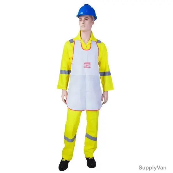 Ameriza Welding Apron W/ Piping, A102491720, Touch, Leather, 36 Inch, White — image 1