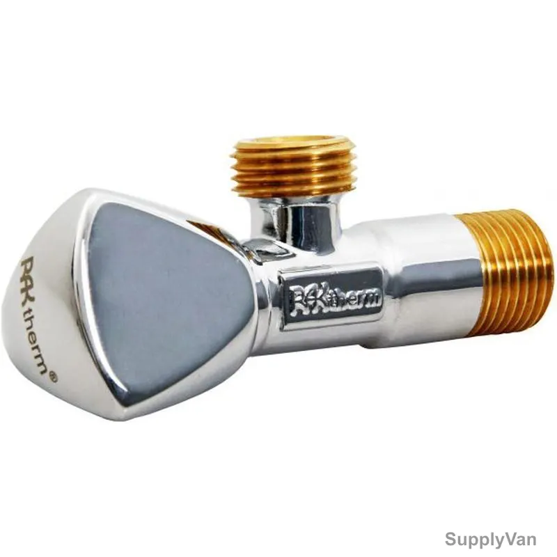 Raktherm Angle Valve, V8, Triangle, Silver, 1/2 Inch