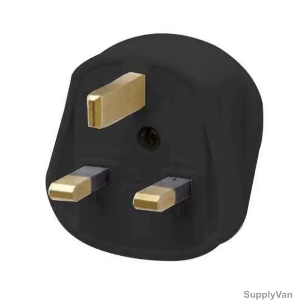 RR Fused Rewireable Plug Top With Screw Type Cord Drip, W9005BK, 13A, 3 Pin, Black