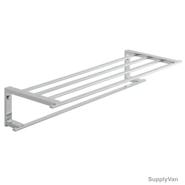 Vado Towel Shelf With Towel Rail, Level, Wall Mounted, 550MM, Chrome, Silver — image 1