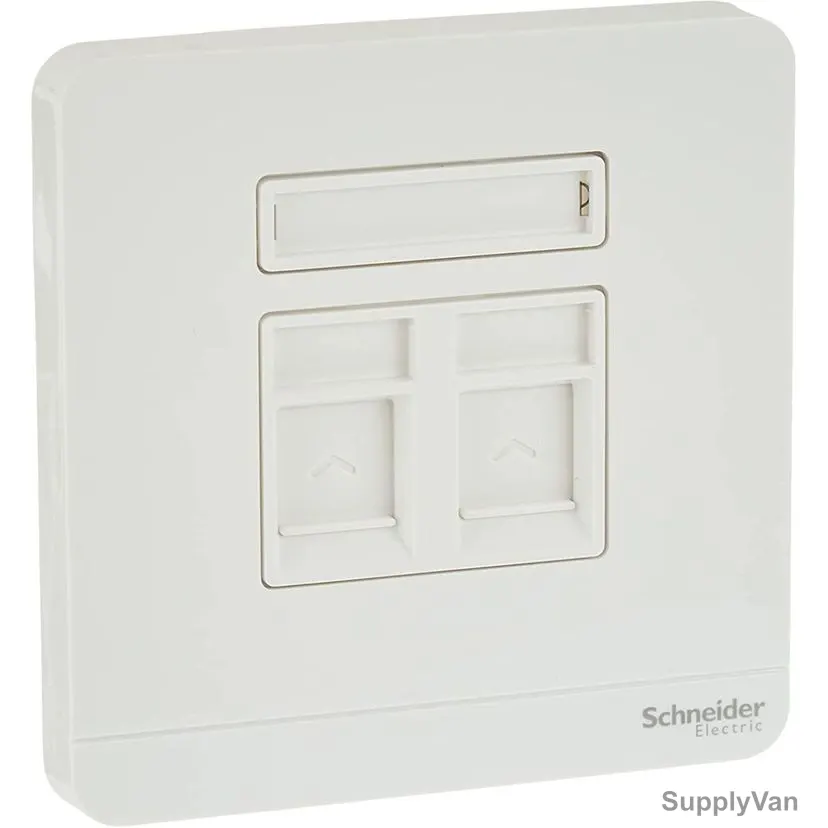 Schneider Electric Electrical Wall Plate, E8332RJS-WE, AvatarOn, 2 Gang, White — image 1