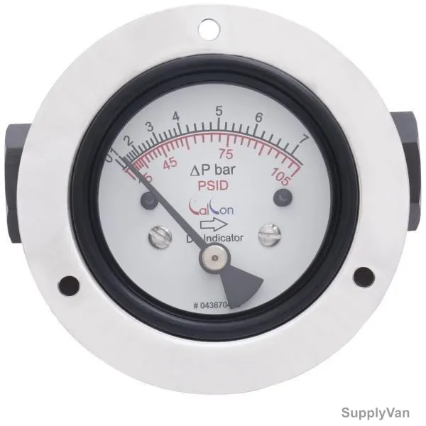 Calcon Differential Pressure Gauge, GP400BK, 63MM, 1/4 Inch, FNPT, 0-7 Bar