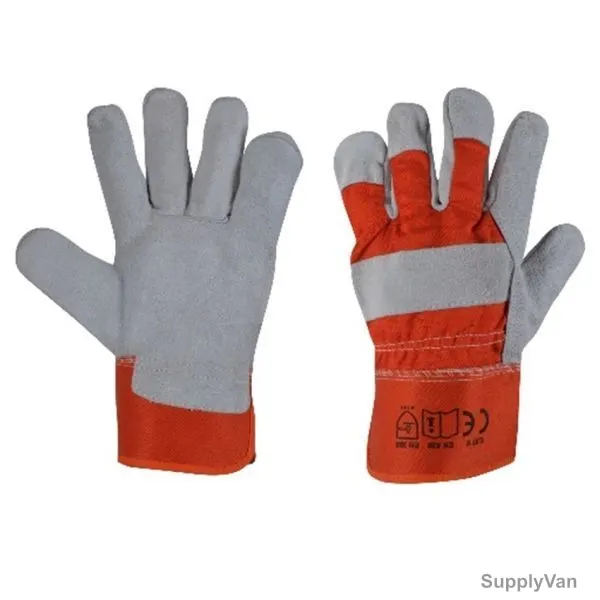 Leather Working Gloves, IJT, Free Size, Grey, PK12