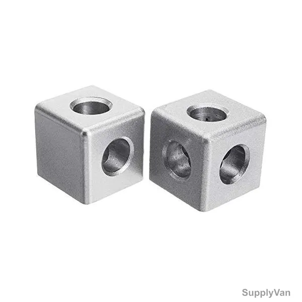 Extrusion Corner Cube Connector, 40 Series, 3 Hole, Aluminium, 40 x 40MM, PK2