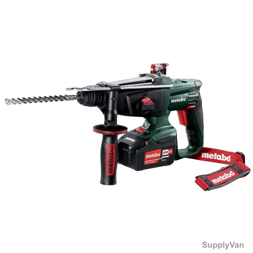 Metabo Cordless Hammer Drill With MetaBox Case, KHA-18-LTX, 600210650, 18V, 2 x 5.2Ah Battery