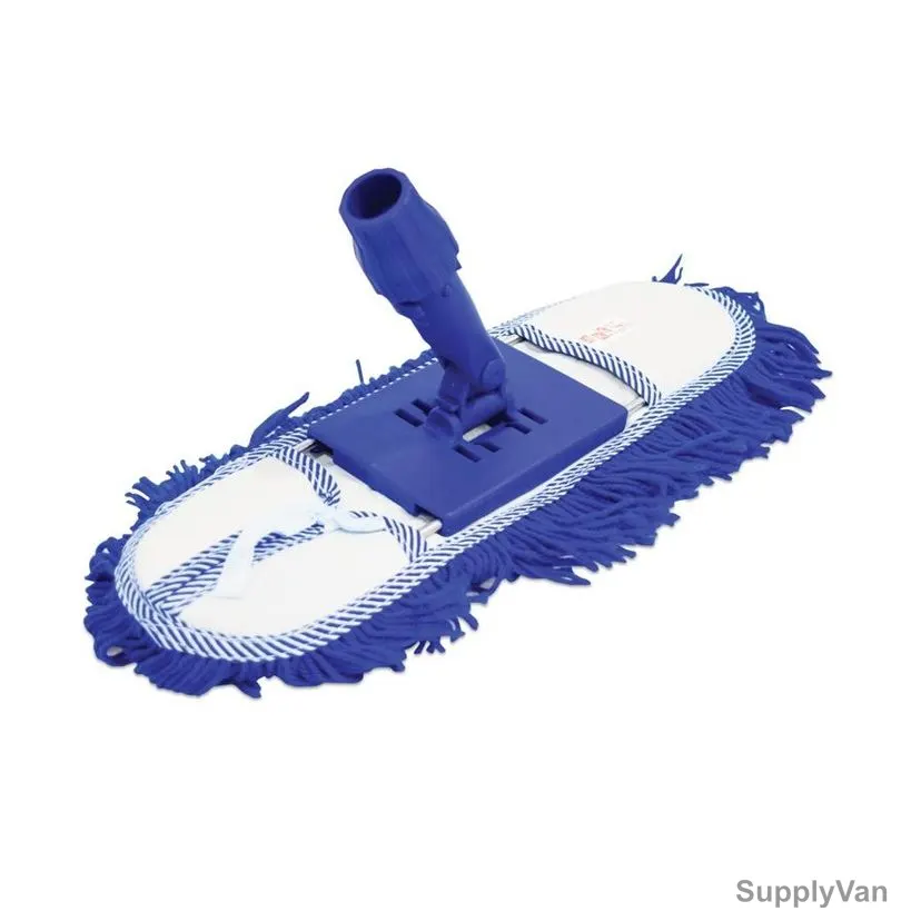 Akc Dust Mop With Stick, DC03B-BH07, Fiber/Cotton, 40CM Mop Width, Blue