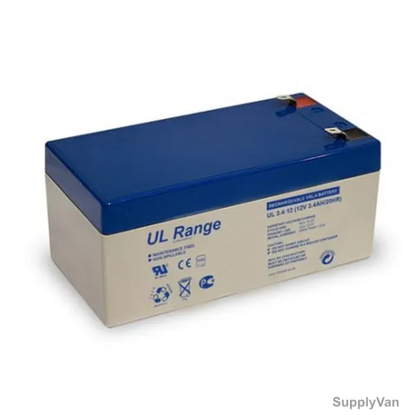 Ultracell VRLA Battery, UL3.4-12, 12V, 3.4A