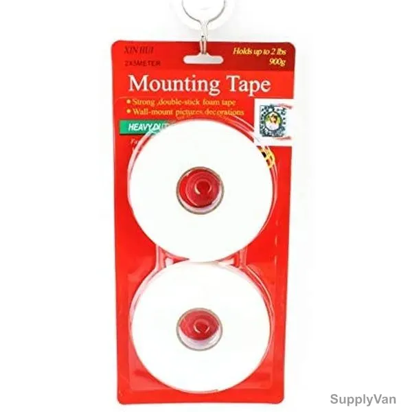 Heavy Duty Double Sided Mounting Tape, 5 Mtrs Length x 2 Inch Width, White, 2 Rolls/Pack