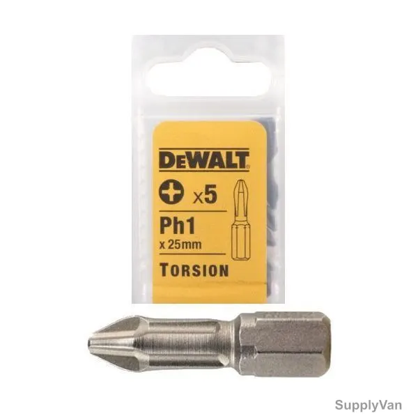 Dewalt Torsion Bit, DT7232-QZ, PH2, 25MM, PK5