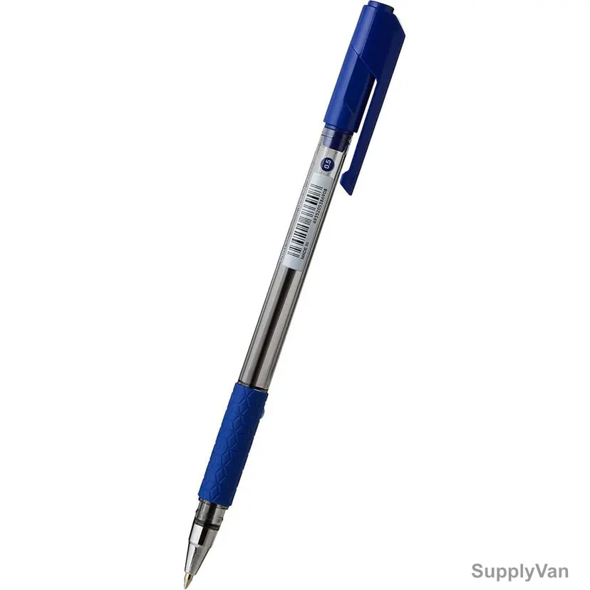 Deli Ball Point Pen With Low Viscosity Ink, EQ01530, 0.5MM, Blue, 12 Pcs/Pack