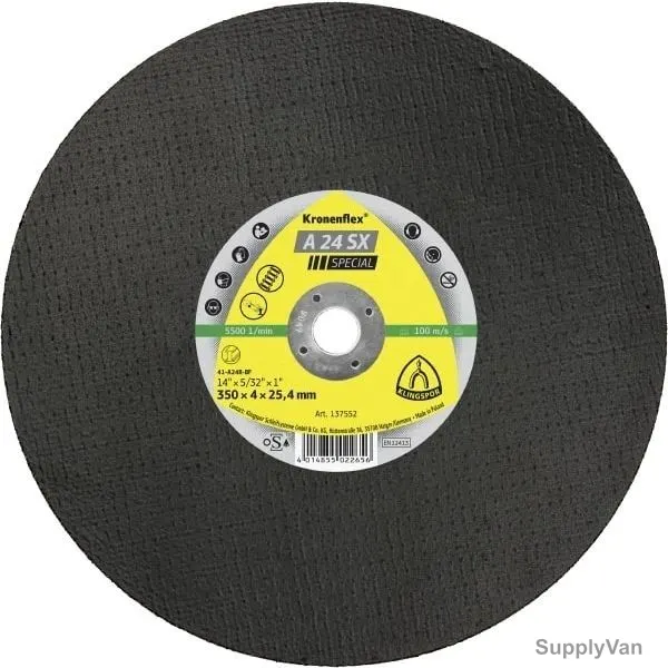 Klingspor Cutting-Off Wheel, A24SX, Kronenflex, Special, 300 x 3.5MM