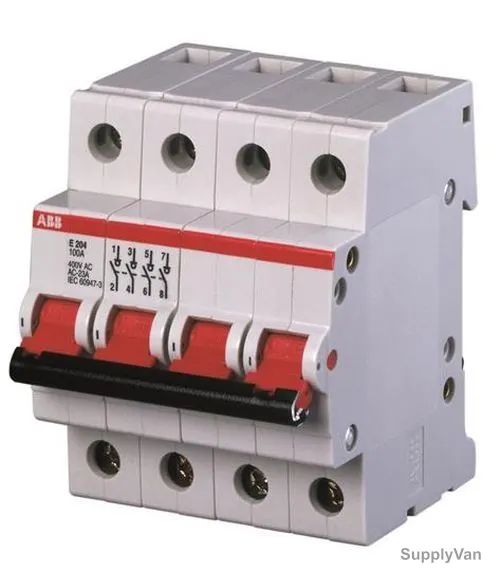 Abb Switch Disconnector, E204-100R, 4P, 100A