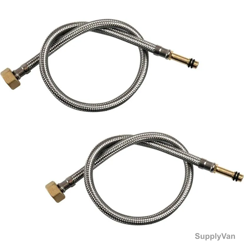 Leadahead Flexible Tap Connector, Stainless Steel, M10 x 1/2 Inch BSP, 60CM Length, 2 Pcs/Pack — image 1
