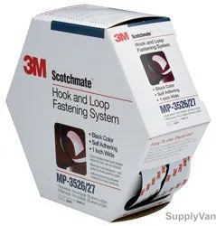 3M Scotchmate Reclosable Fastener, Black, 1 Inch, 5Yds 