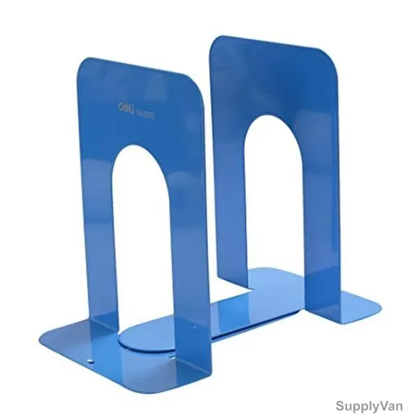 Deli Metal Book End, E9262, 7-1/2 Inch, Blue, 2 Pcs/Set