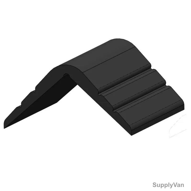 Warrior Corner Guard Without Clip and Yellow Strip, ACG75759, Rubber, Type A, 1 Mtr, Black