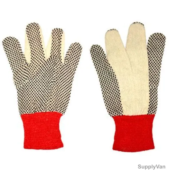 Hifazat Challenger PVC Cotton Dotted Glove, SH-CG-1Doz, Multicolor, PK12