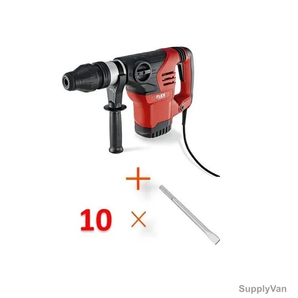 Flex 5 Kg Rotary Hammer Drill With 10 Pcs 400MM SDS-Max Flat Chisel, CHE-5-40-Set, 1150W — image 1