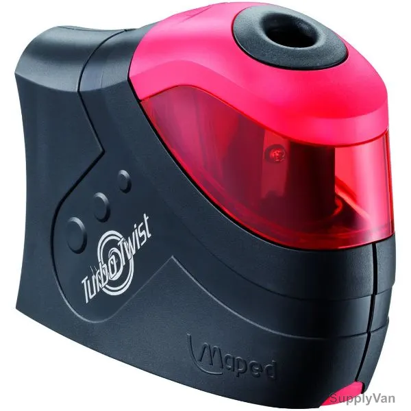 Maped Turbo Twist Pencil Sharpener, MD-026030, 1 Hole, Black/Red
