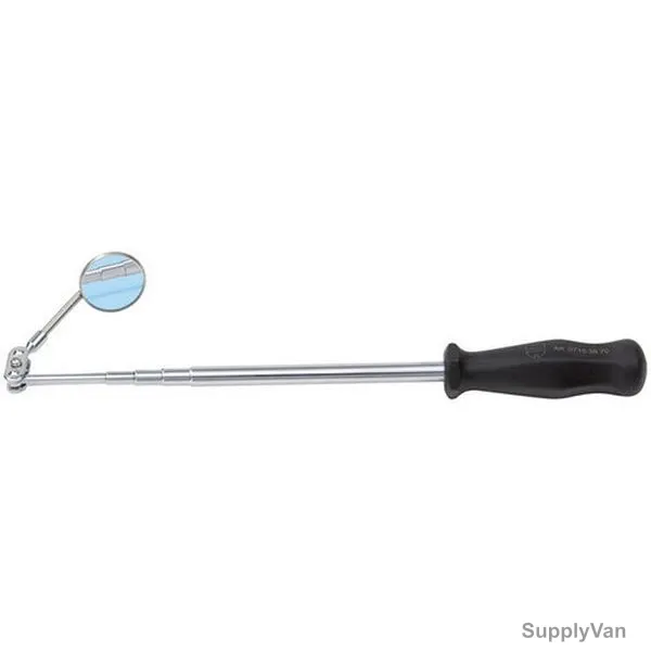 Wurth Telescopic Mirror With Handle, 071535730, 30MM Dia, 290-740MM Length, Silver/Black — image 1