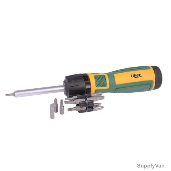 Uken Heavy Duty Ratchet Screwdriver Set, U6019, 13 Pcs/Set