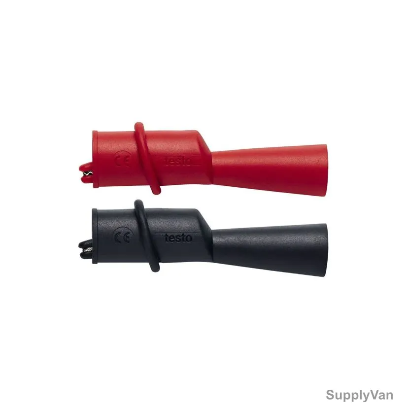 Testo Safety Crocodile Clip, 0590-0009, 10A, Black/Red, 2 Pcs/Set