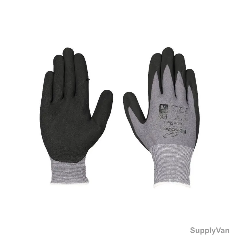 Vaultex Cut Level A Nitrile Foam Coated Gloves, SDE, L, Grey/Black