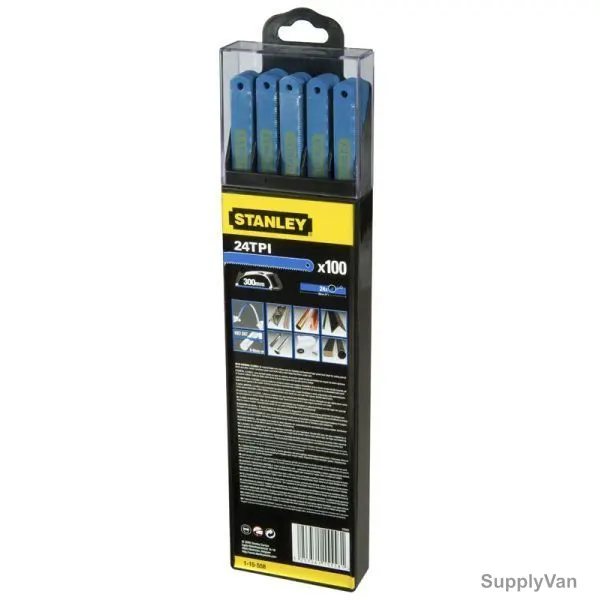 Stanley Hack Saw Blade, 1-15-558, 24TPI, Blue